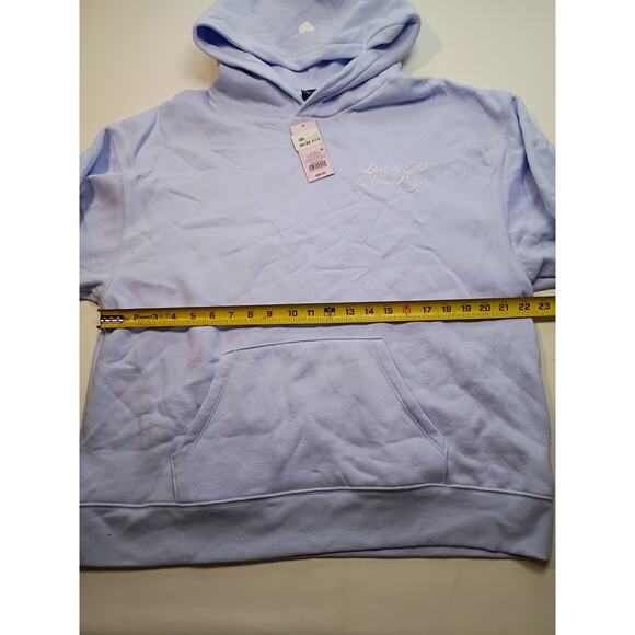 Wild Fable Light Blue Relaxed Fit Pullover Hoodie with Heart - Picture 5 of 7